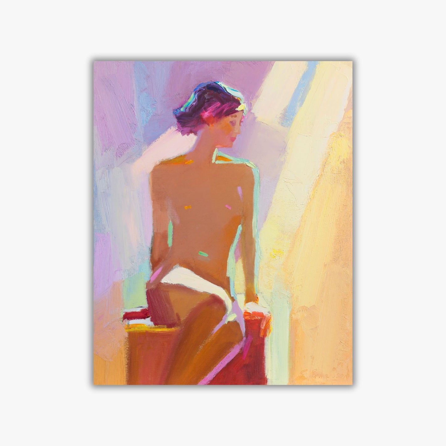 Original artwork “Illuminated Grace” by Aberg & Co, Scandinavian minimalist figurative composition exploring balance, clarity, and quiet elegance